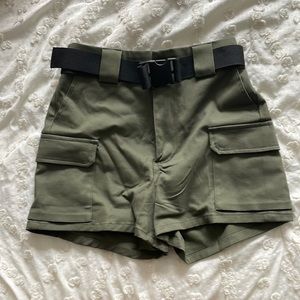 Fashion Nova, army green cargo shorts